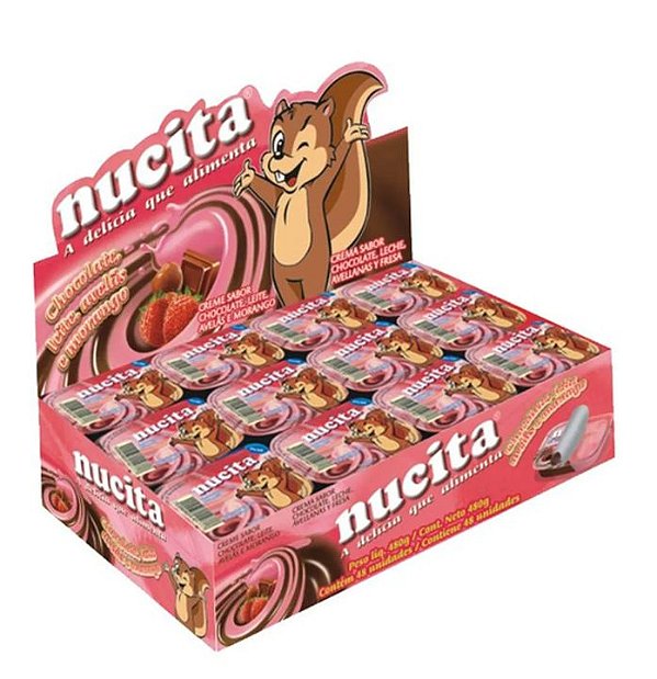 Creme Nucita Sabor Morango e Chocolate - Embalagem com 480G