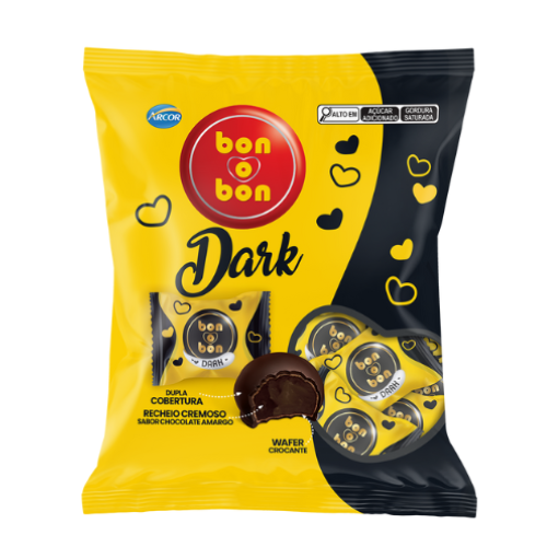 Bombom Arcor Bon o Bon Sabor Chocolate Dark - Embalagem com 750G