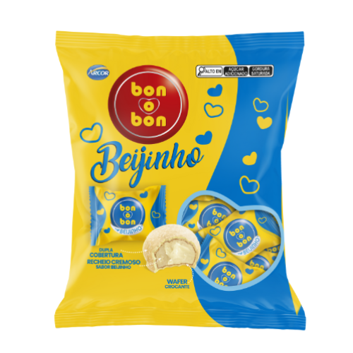 Bombom Arcor Bon o Bon Sabor Beijinho - Embalagem com 750G