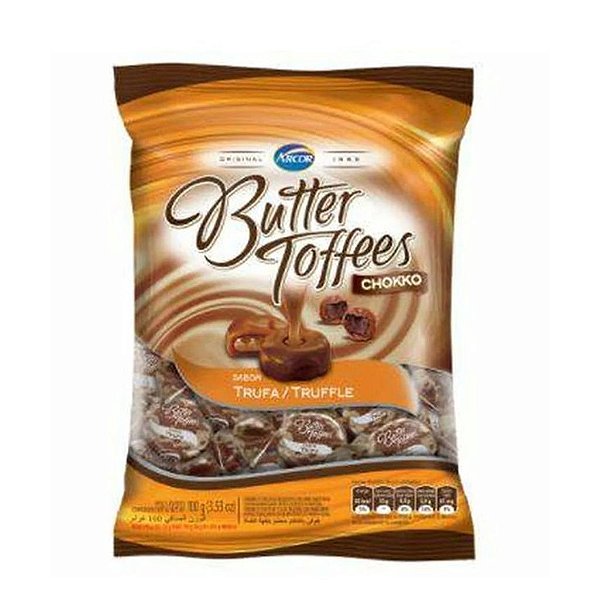 Bala Butter Toffes Sabor Chokko Trufa - Pacote com 500G