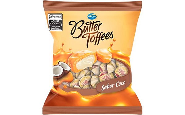 Bala Butter Toffees Sabor Coco - Embalagem com 500G