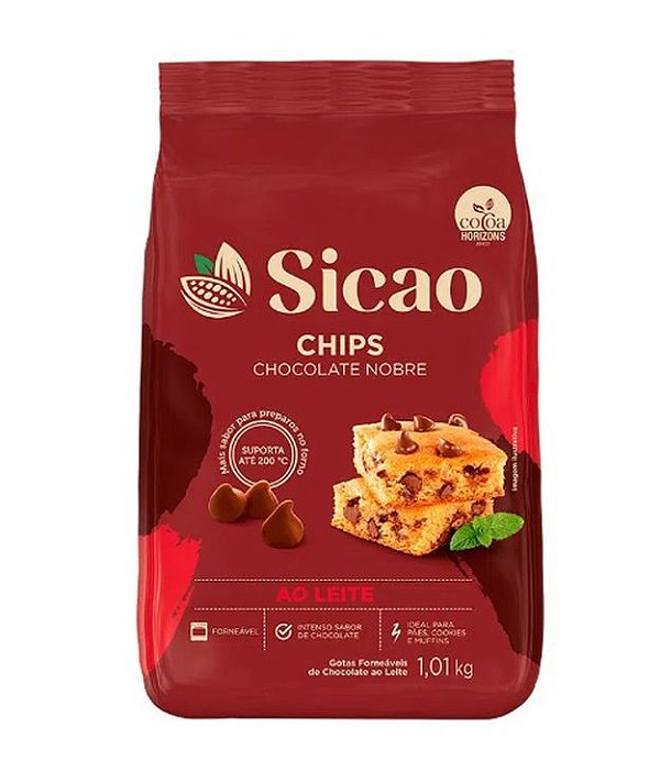 Chocolate Sicao Ao Leite Chips Forneável Pacote - Gotas 1,01KG