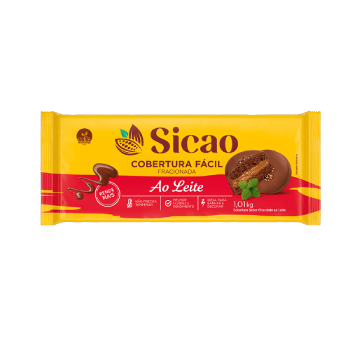 Chocolate Cobertura Sicao Dia A Dia Ao Leite -Barra 1,01KG