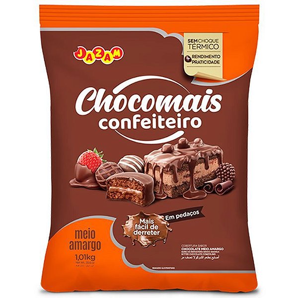 Cobertura Chocolate Chocomais Meio Amargo - Pacote  1,01 Kg