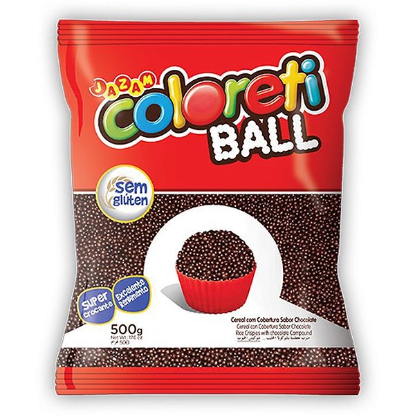 Jazam Coloreti Micro Ball Chocolate ao Leite - Pacote 500G