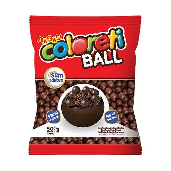 Cereal Jazam Coloreti Ball Sabor Chocolate Ao Leite - Embalagem com 500G