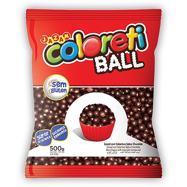 Jazam Coloreti Mini Ball Chocolate ao Leite - Pacote 500G