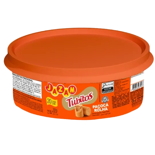 Paçoca Rolha Jazam Tubitos - Embalagem com 300G