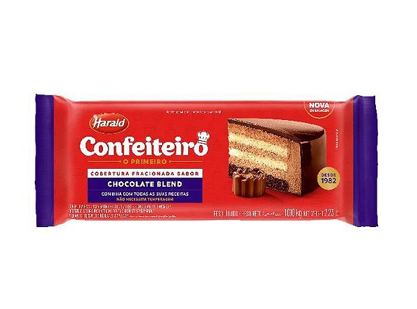 Chocolate  Harald Cobertura Confeiteiro  blend -Barra 1,01KG