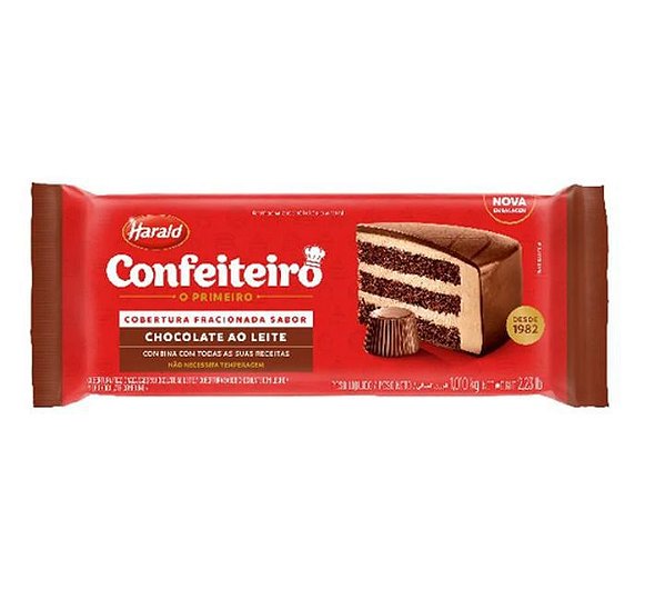 Cobertura Confeiteiro Chocolate ao Leite- Barra 1,01KG