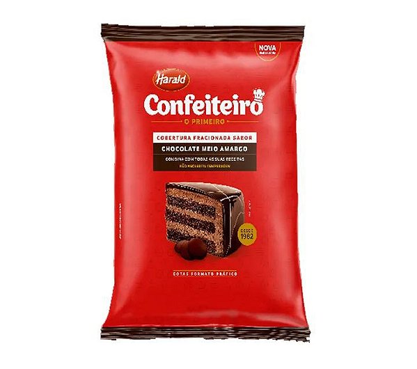 Cobertura Confeiteiro Chocolate Meio Amargo- Gotas 1,01KG