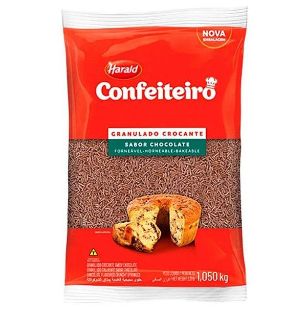 Granulado Crocante Confeiteiro Chocolate - Pacote 1,050KG
