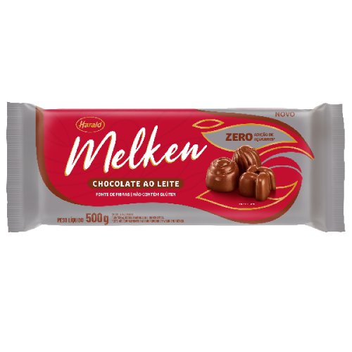 Chocolate Melken ao Leite Zero Açúcar - Embalagem com 500G