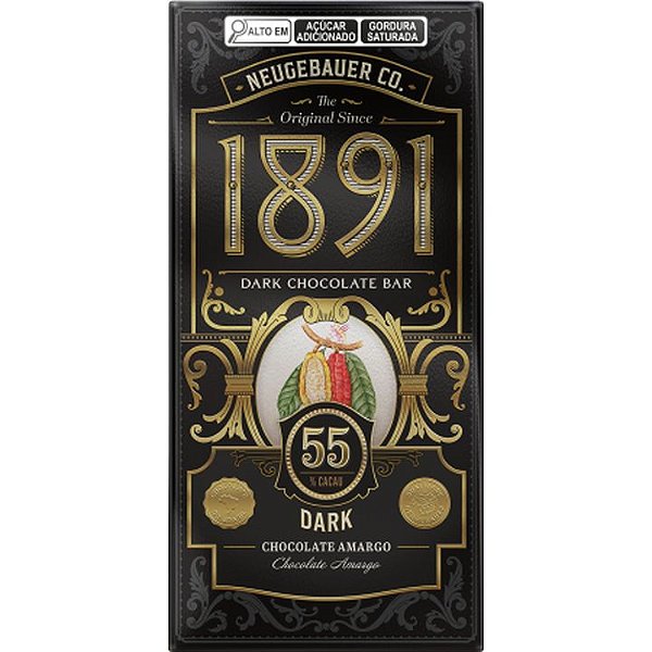 Chocolate 1891 Dark 55% Cacau - Embalagem com 90G