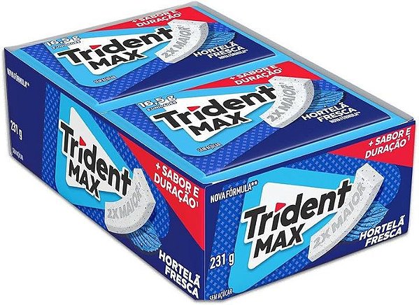 Chiclete Trident Max Hortelã - Display com 14 UN