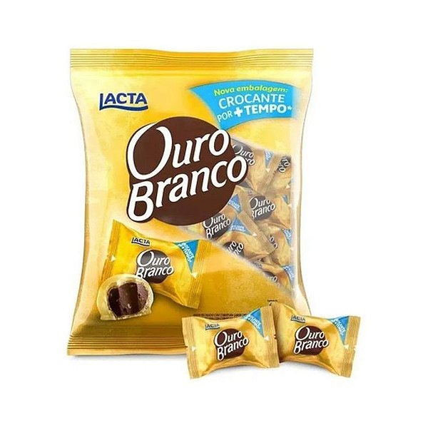 Bombom Lacta com Recheio Cremoso Ouro Branco - Pacote 1kg