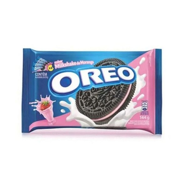 Biscoito Recheado Chocolate Oreo Milkshake Morango 4X36G