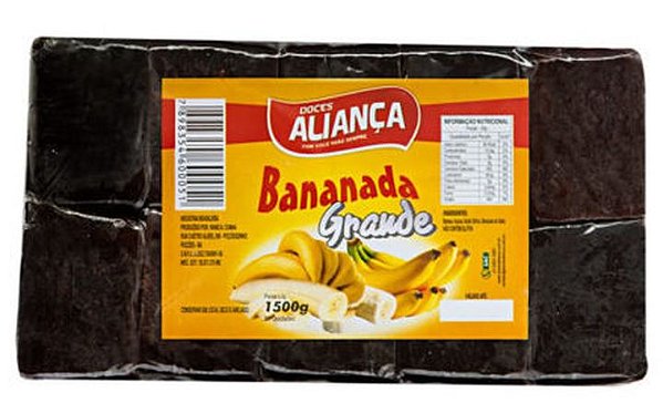 Bananada Grande Aliança Lisa - Embalagem com 1,5KG