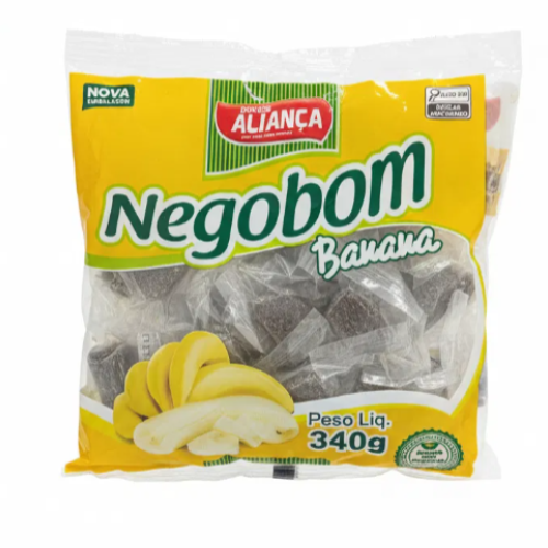 Bananada Cristalizada Negobom - Embalagem com 340G