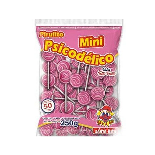 Pirulito Mini Psicodélico Rosa - Pacote com 250G