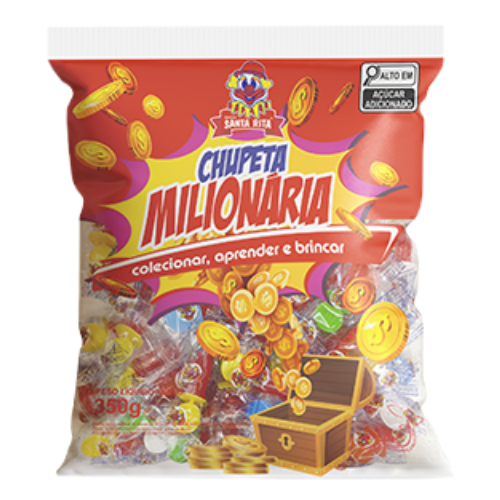 Pirulito Chupeta Milionária - Embalagem com 350G