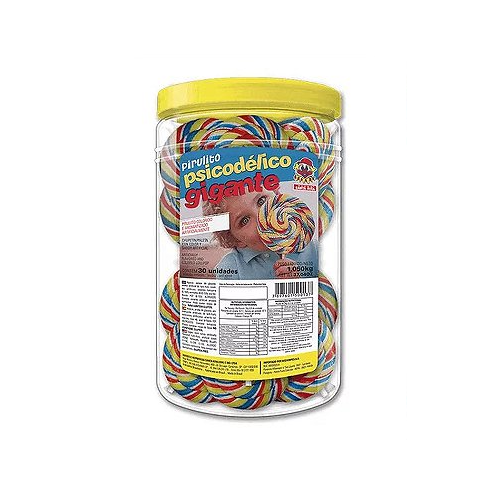 Pirulito Psicodélico Gigante - Pote com 1.050KG