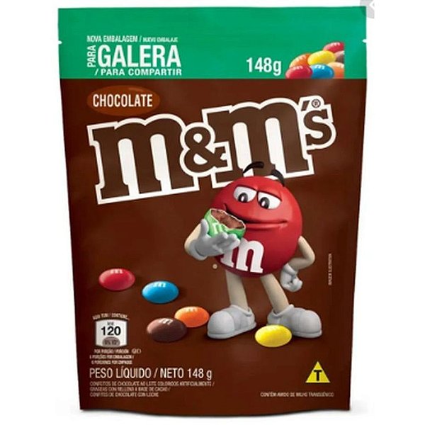 Confeito M&Ms Chocolate Ao Leite  Coloridos - Pacote 148G