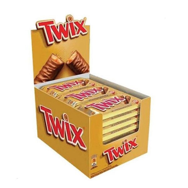 Bombom Twix Sabor Chocolate Caramelo - Display 18X40G