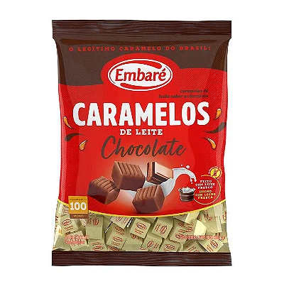 Bala Caramelo Embaré  Sabor Chocolate - Pacote 660G