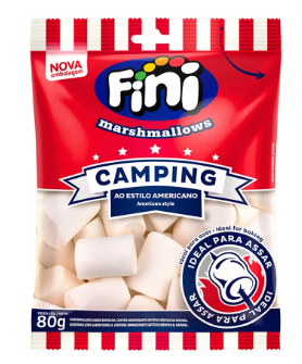 Marshmallow Fini Camping Branco - Pacote  80G