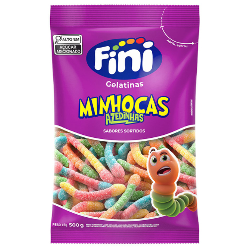 Gelatinas Fini Minhocas Cítricas - Embalagem com 80G
