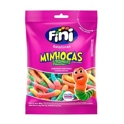 Gelatinas Fini Minhocas Cítricas - Pacote 90G