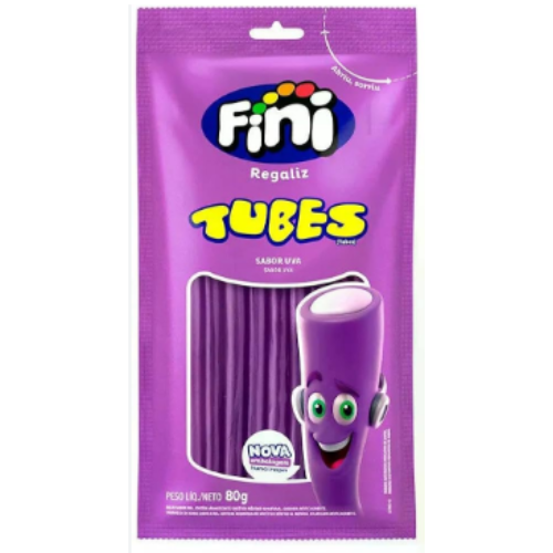 Gelatina Fini Tubes Sabor Uva - Embalagem com 80G