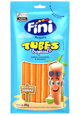 Gelatina Fini Tubes Tropical - Embalagem com 80G