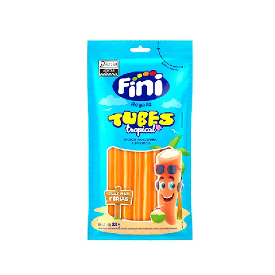 Gelatina Fini Tubes Tropical - Pacote 80G