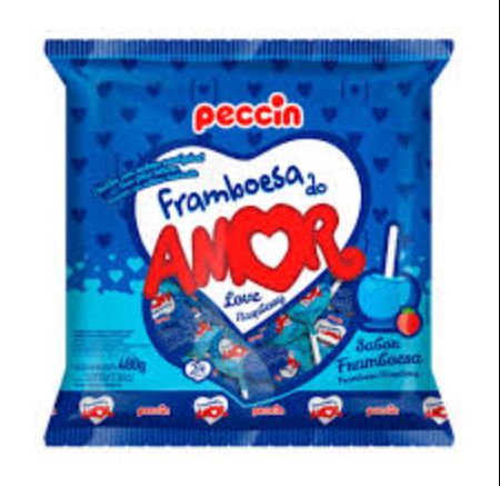 Pirulito Framboesa Do Amor Peccin -  Pacote com 480G