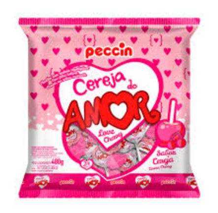 Pirulito Cereja Do Amor Peccin - Pacote  480G