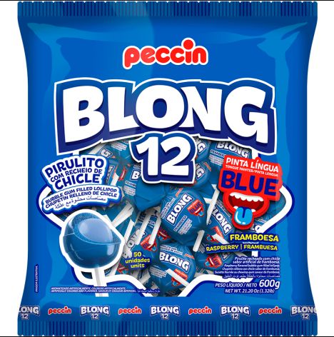 Pirulito Blong 12 Blue Peccin - Pacote 50 UN