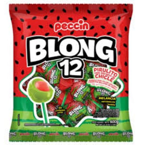 Pirulito Blong 12 Melancia Peccin -  Pacote 24 Un