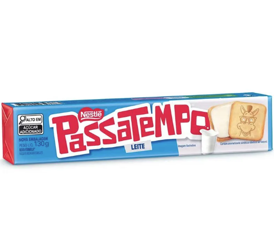 Biscoito Recheado Passatempo Sabor Leite - Embalagem com 130G