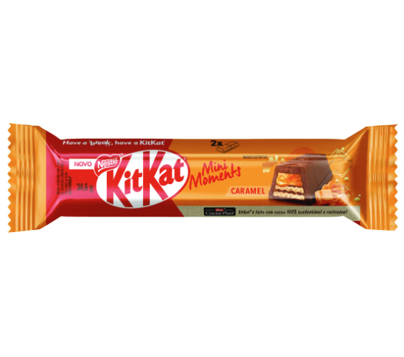 Chocolate Kitkat Mini Moments Caramelo - Embalagem com 34,6G