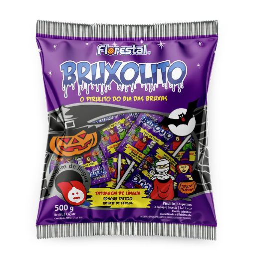 Pirulito Bruxolito Tatuagem de Língua Sortido Florestal - 500G