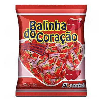 Bala Coração Sabor Morango Florestal - 500G