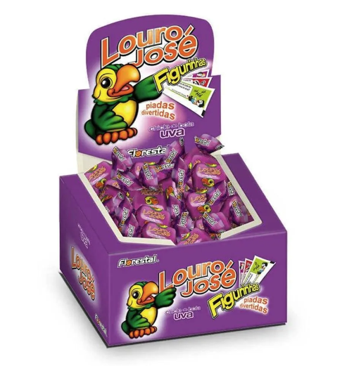 Chiclete Louro José Sabor Uva - Embalagem com 140G