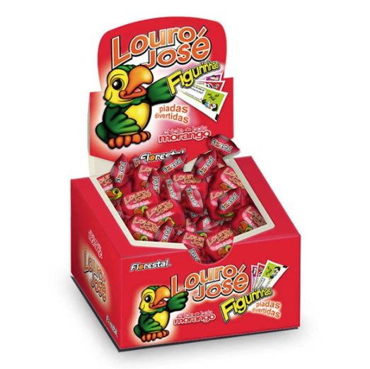 Chiclete Louro José Sabor Morango - Embalagem com 140G