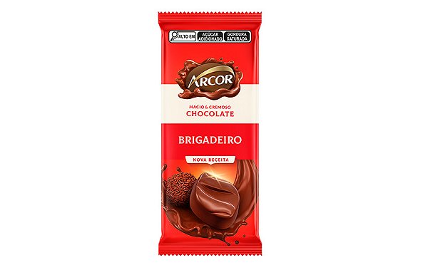 Chocolate Arcor Brigadeiro - Embalagem com 80G