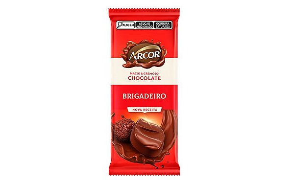 Chocolate Arcor Sabor Brigadeiro - Tablete com 80G
