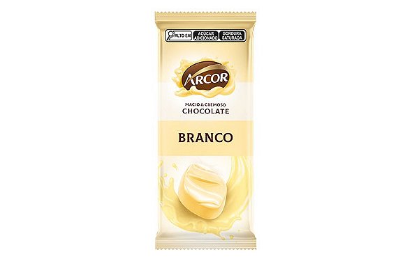 Chocolate Arcor Sabor Chocolate Branco -  Tablete com 80G
