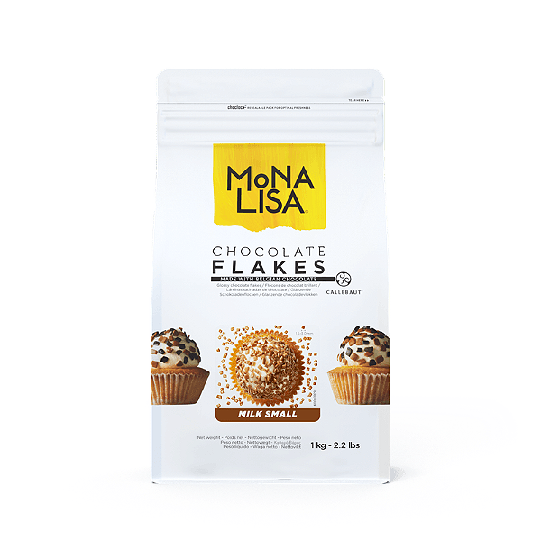 Granulado Callebaut Monalisa Flakes Chocolate Belga - Embalagem com 1KG