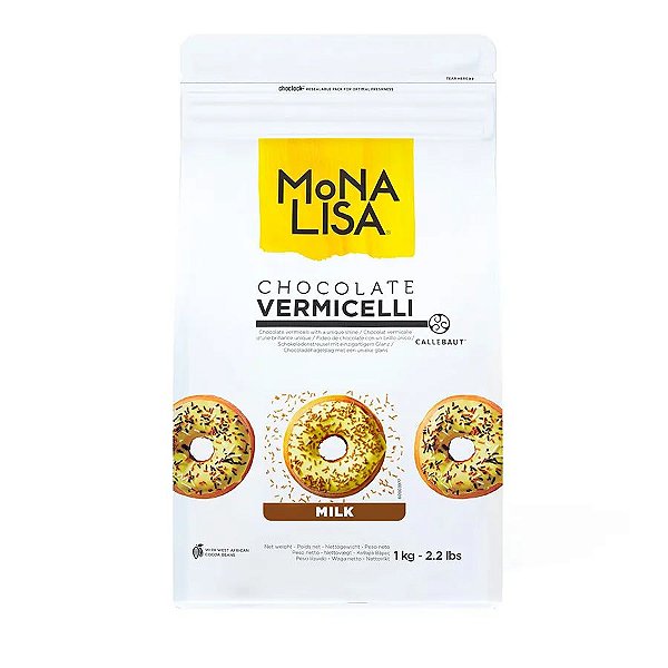 Granulado Belga Milk Monalisa Vermicelli - Pacote de 1kg